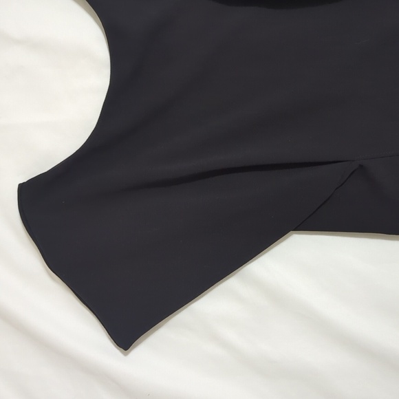 Express Cap Sleeve V Back Sheath Dress, Color Black Size SP - Picture 7 of 15